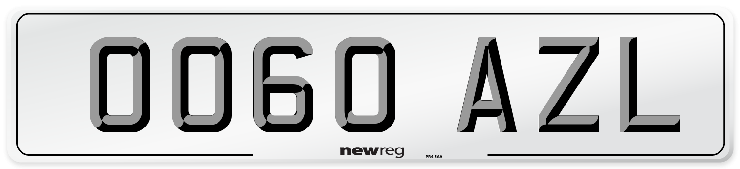 OO60 AZL Number Plate from New Reg